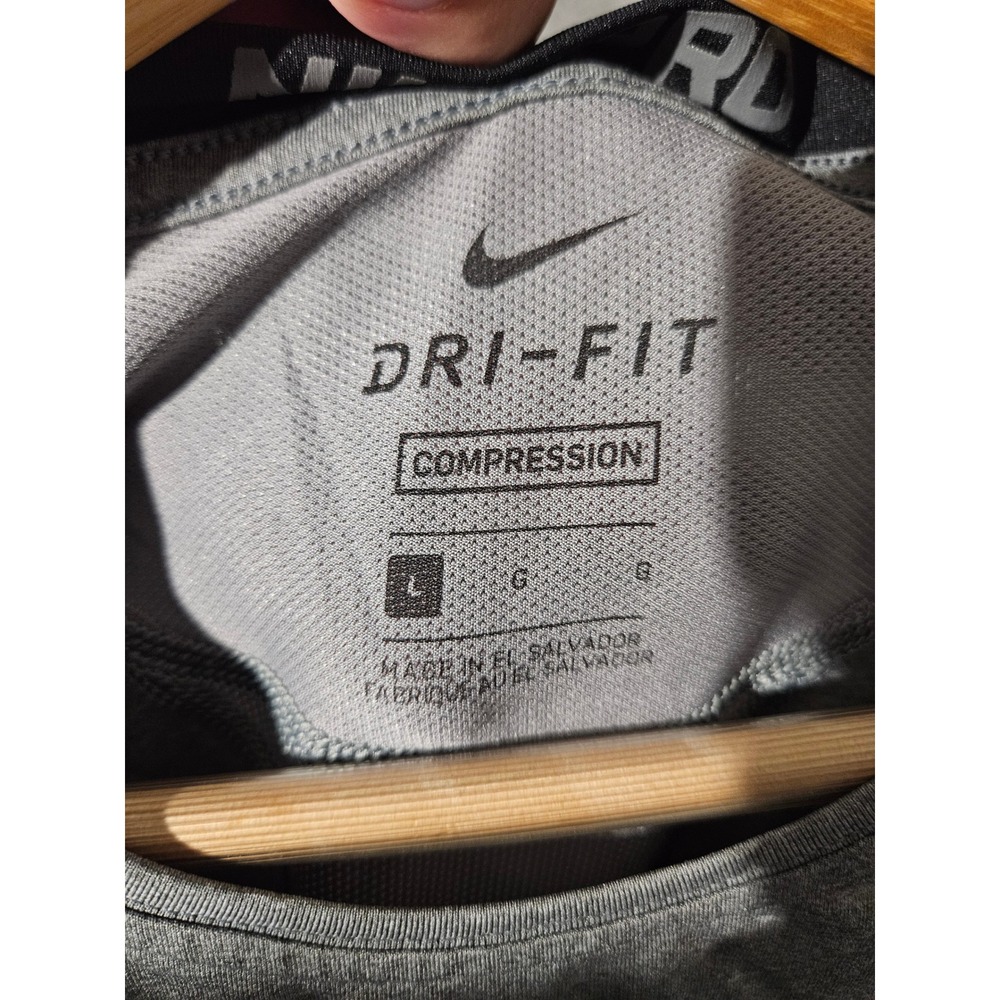 Nike Pro Compression Shirt Mens Large Gray Long Sleeve Dri-Fit - Picture 3 of 6